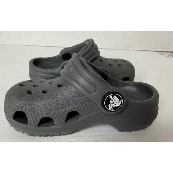 Crocs Gray Slip-On Clogs C6 Classic Toddler Baby Kids - Picture 1 of 6